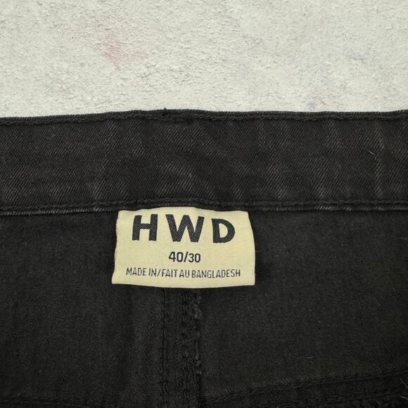 NEW HWD Halfwaydead Skater Jeans Men's 40x30 Black Denim - Picture 4 of 11